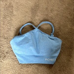 Blue PcheeBum Cross Sports Bra
